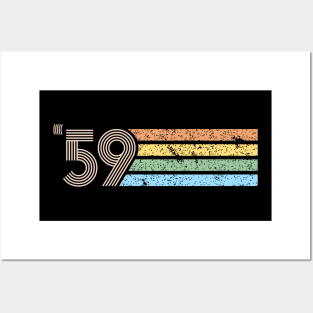 Vintage Born in 1959 Retro Style 60th Birthday Gift Posters and Art